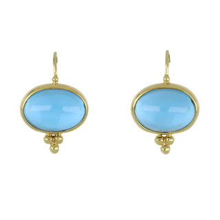 Mazza 14K Gold Blue Topaz Drop Earrings