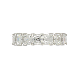 Estate Platinum Asscher Cut Diamond Eternity Band