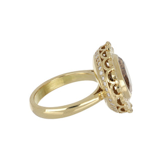 Estate 18K Gold Diamond Ring with Halo