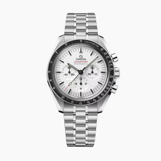 Omega Stainless Steel Speedmaster Moonwatch Chronograph Watch in White Lacquer