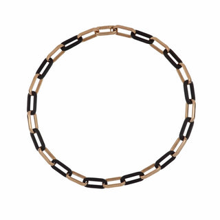 Antonio Papini 18K Gold & Wood Link Necklace