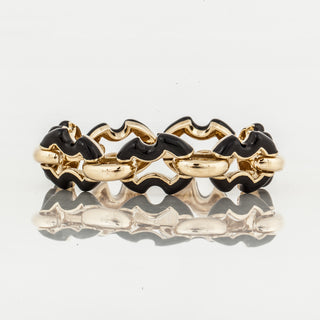 1980s David Webb 18K Gold Open Link Bracelet