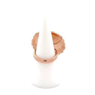 Victorian 14K Rose Gold Ruby and Pearl Palm Frond Ring