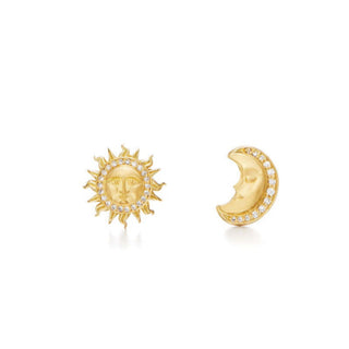 Temple St Clair 18K Gold Sole Luna Diamond Earrings