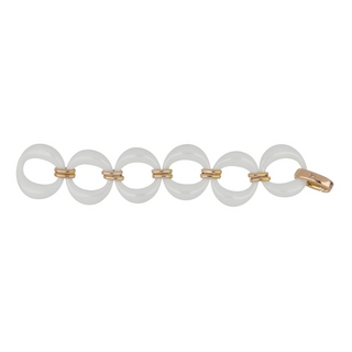 Estate Peter Benjamin & Co. 18K Rose Gold White Stone Link Bracelet