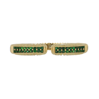 Vintage 1980s David Webb 18K Gold and Platinum Garnet Cuff Bracelet
