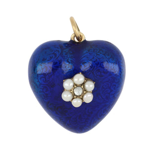 Victorian 18K Gold Heart Enamel Locket