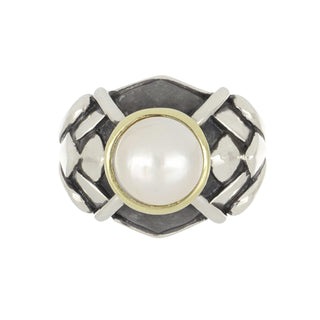 Estate Esti Federica Sterling & 14K Mabe Pearl Ring