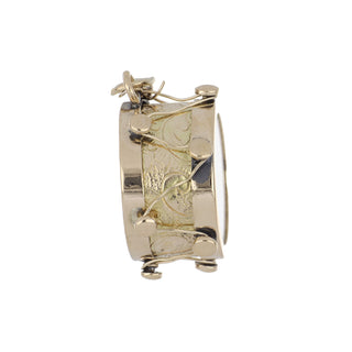 Vintage 1980s 14K Gold Mother Of Pearl Drum Charm