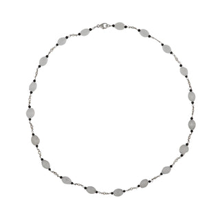 Tenenbaum Workshop White Platinum Diamonds Bead Necklace with Rock Crystals