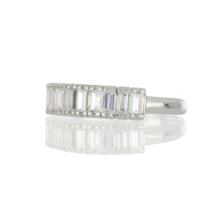 Estate Platinum Baguette Cut Diamond Half Band