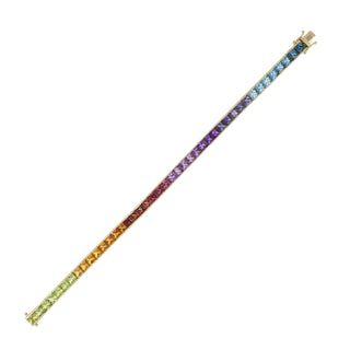 Estate H. Stern 18K Multi Gemstone Ombre Rainbow Line Bracelet