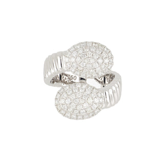 18K White Gold Diamond Bypass Ring