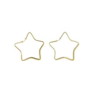 Antonio Papini 18K Gold Star Shaped Hoop Earrings