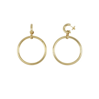 Antonio Papini 18K Gold Drop Hoop Earrings