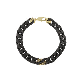 Antonio Papini Titanium Cuban Link Bracelet with Diamonds