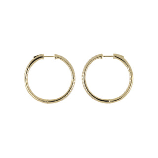 18K Gold Inside/Outside Diamond Hoop Earrings