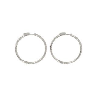Tenenbaum Collection 18K White Gold Diamond Hoop Earrings