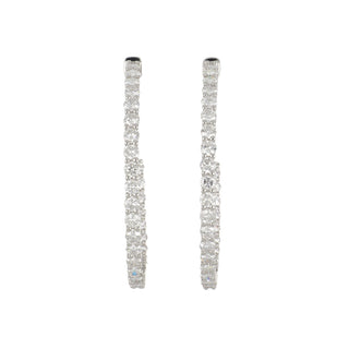 Tenenbaum Collection 18K White Gold Diamond Hoop Earrings