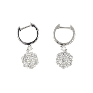 Tenenbaum 18K White Gold Diamond Cluster Earrings
