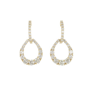 Tenenbaum 18K Gold Diamond Double Drop Earrings