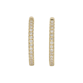 Tenenbaum 18K Gold Diamond Inside Out Huggie Hoop Earrings