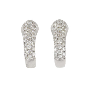 Tenenbaum 18K White Gold Diamond Hoop Clip Earrings