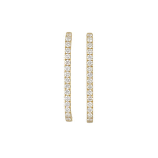 Tenenbaum 18K Gold Diamond Oval Hoop Earrings