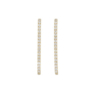 Tenenbaum 18K Gold Diamond Oval Hoop Earrings