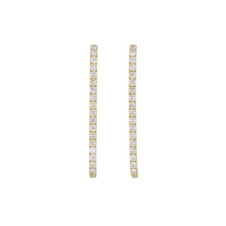Tenenbaum 18K Gold Diamond Oval Hoop Earrings