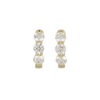 Tenenbaum 18K Gold Shared Prong Diamond Huggies