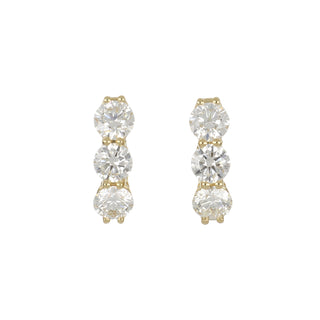 Tenenbaum 18K Gold Shared Prong Diamond Hoops