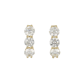 Tenenbaum 18K Gold Shared Prong Diamond Hoops
