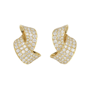 Tenenbaum 18K Gold Diamond Crossover Earrings