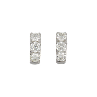 Tenenbaum 18K White Gold Small Diamond Huggies