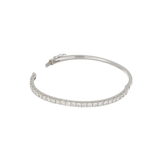 Tenenbaum 18K White Gold 3.00ct Diamond Bangle