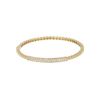 Tenenbaum 18K Gold Beaded Diamond Bangle