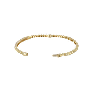 Tenenbaum 18K Gold Beaded Diamond Bangle