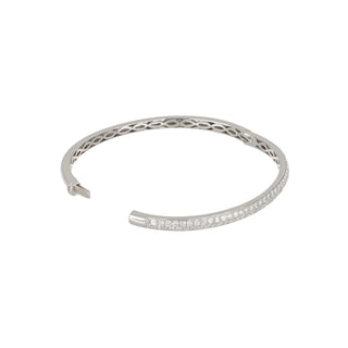 Tenenbaum 18K White Gold 2.30ct Pave Diamond Hinged Bangle