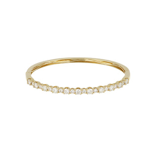 Tenenbaum 18K Gold Alternating Round Diamond Bangle