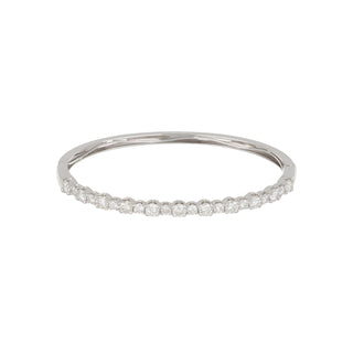 Tenenbaum 18K White Gold Alternating Round Diamond Bangle