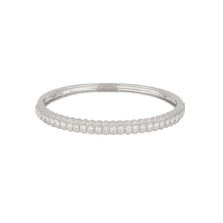 Tenenbaum 18K White Gold Diamond Scalloped Bangle