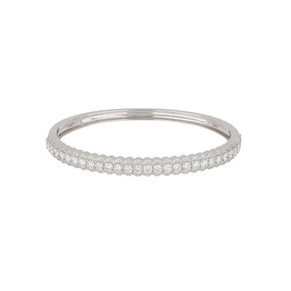 Tenenbaum 18K White Gold Diamond Scalloped Bangle