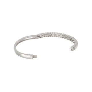 Tenenbaum 18K White Gold Diamond Scalloped Bangle
