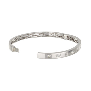 18K White Gold Fancy Shape Diamond Bangle