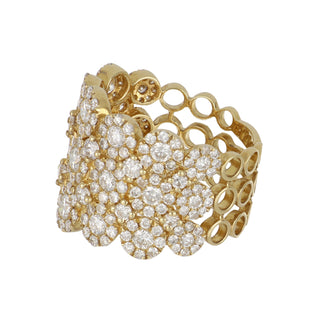 18K White Gold Triple Row Diamond Half Band