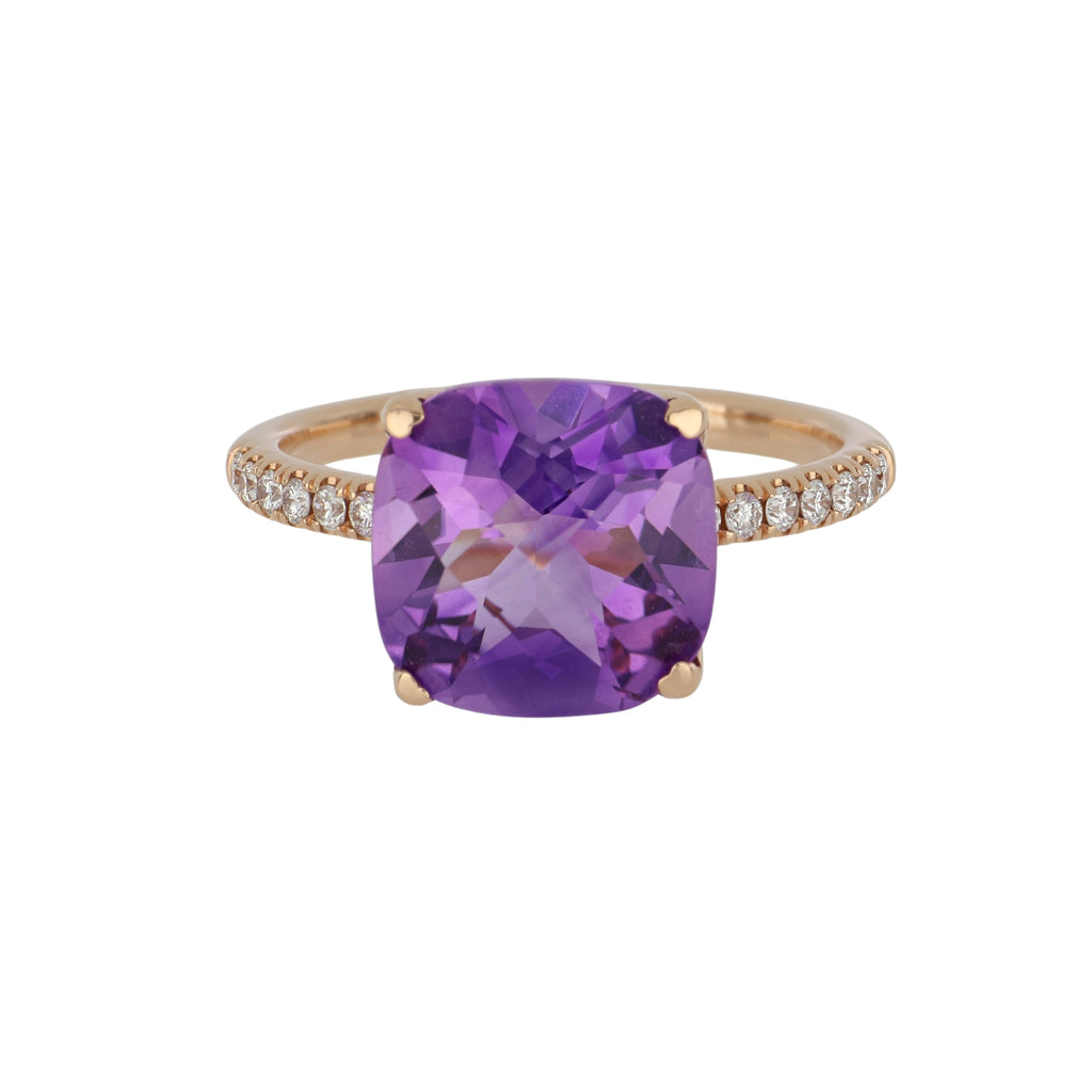 Lisa Nik 'Rocks' 18K Rose Gold Amethyst Ring – Tenenbaum Jewelers