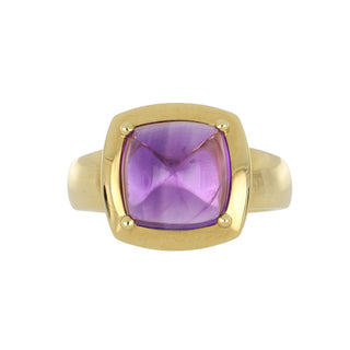 Lisa Nik 18K Gold Sugarloaf Amethyst Ring