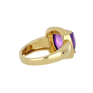 Lisa Nik 18K Gold Sugarloaf Amethyst Ring
