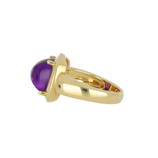 Lisa Nik 18K Gold Sugarloaf Amethyst Ring